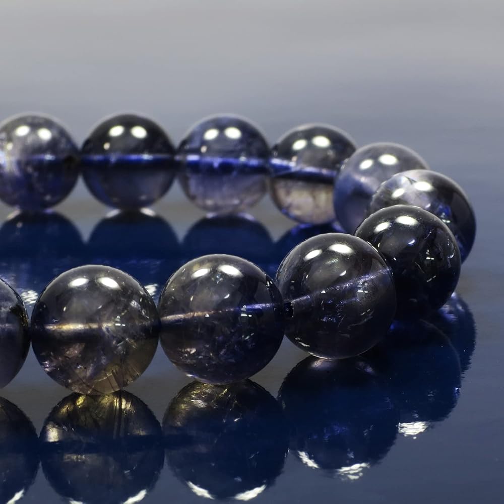 Amazon | 新宿銀の蔵 アイオライト ブレスレット 10.2mm 18cm メンズM